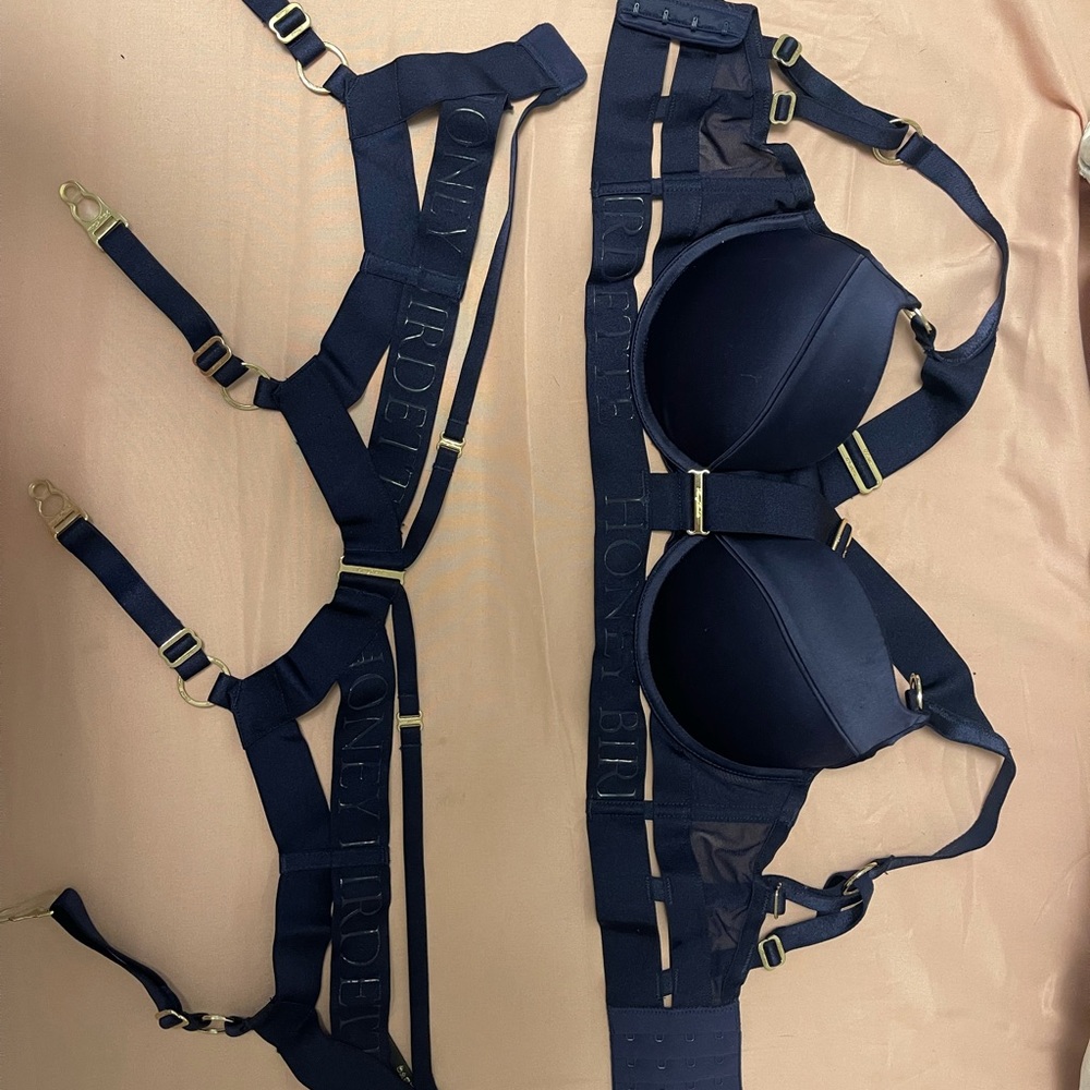 Honey Birdette bra and garter